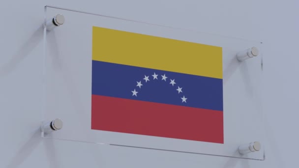 Venezuela Geometrische Vlag Logo Glazen Wandpaneel — Stockvideo