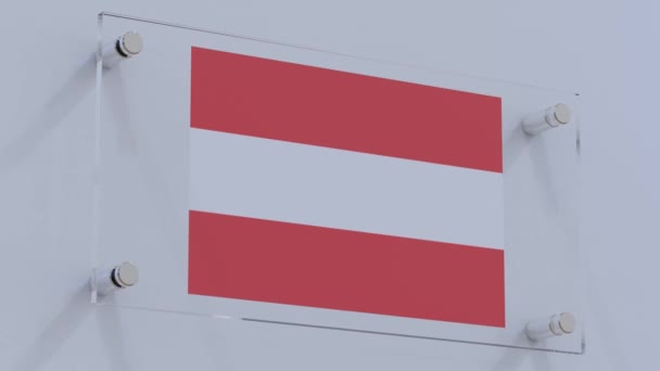 Österreich Sleek Flag Logo Auf Glasoberfläche — Stockvideo
