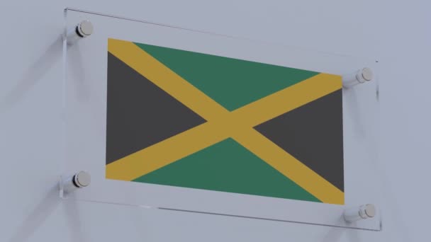 Логотип Флага Ямайки Digital Billboard — стоковое видео