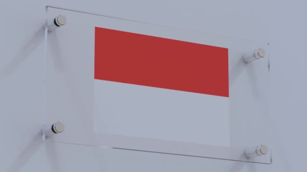 Логотип Флага Индонезии Освещенный Светодиодной Подсветкой — стоковое видео