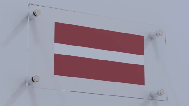 Logotipo Bandera Letonia Integrado Diseño Techo Oficina — Vídeos de Stock
