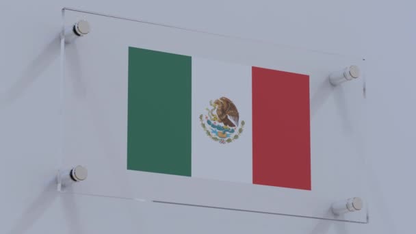 Mexico Minimalistische Vlag Logo Glazen Wandplaat — Stockvideo