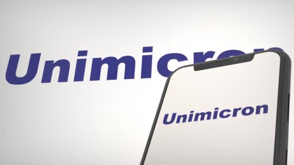 Presentación Del Logotipo Prensa Conferencia Unimicron — Vídeos de Stock