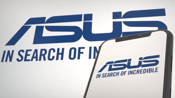 Asus Editorial Logo Symbol Press — Stock Video