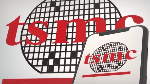 Logo Editoriale Tsmc Copertura Delle Notizie — Video Stock