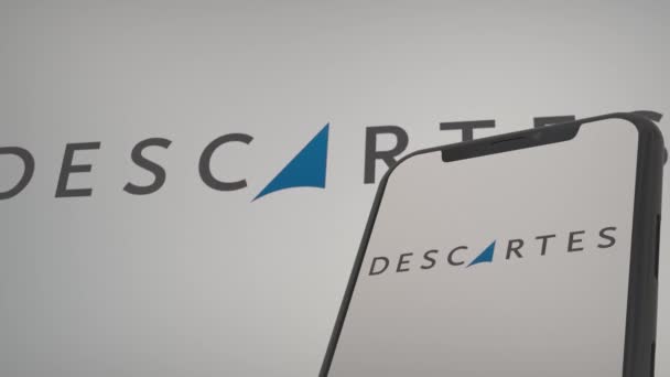 Descartes Systems Redactionele Conferentie Logo Concept — Stockvideo