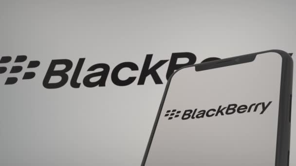 Blackberry Logotipo Editorial Para Evento Imprensa — Vídeo de Stock