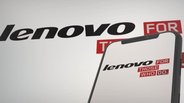 Lenovo Conferência Imprensa Símbolo Editorial — Vídeo de Stock