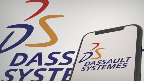 Dassault Systemes Concepto Logo Editorial Para Medios — Vídeos de Stock