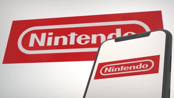 Nintendo Conferencia Prensa Insignia Editorial — Vídeos de Stock