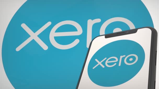 Diseño Del Logotipo Conferencia Prensa Xero — Vídeo de stock