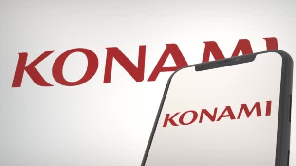 Редакційний Логотип Журналістики Konami Holdings — стокове відео