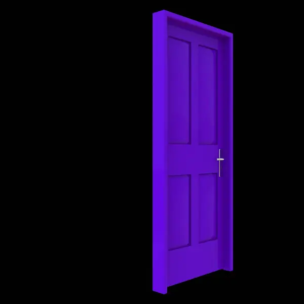 Purple Door Entrance Illuminated Isolated Background — Stock Photo, Image