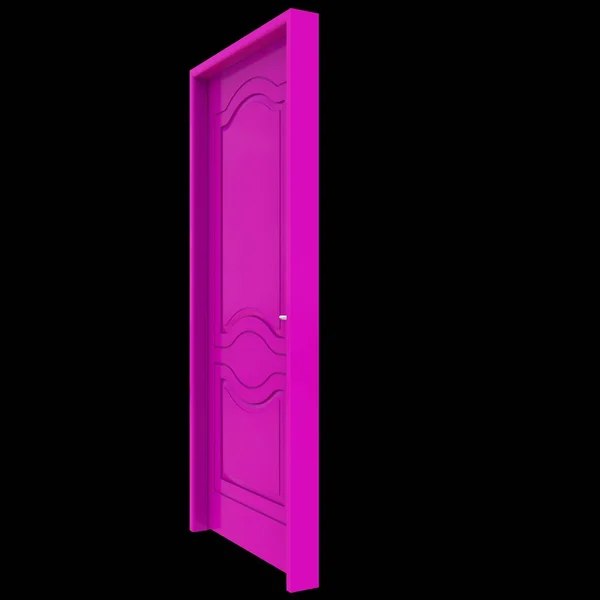 Pink door A passage designed to be welcoming presented on an isolated white surface.