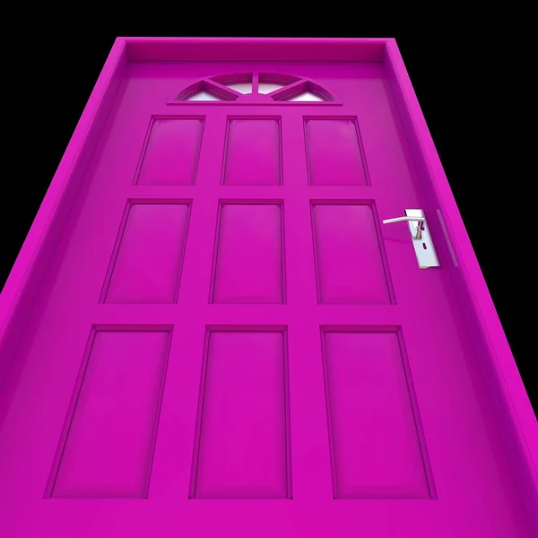 Pink door A spacious portal showcased in an isolated white setting.