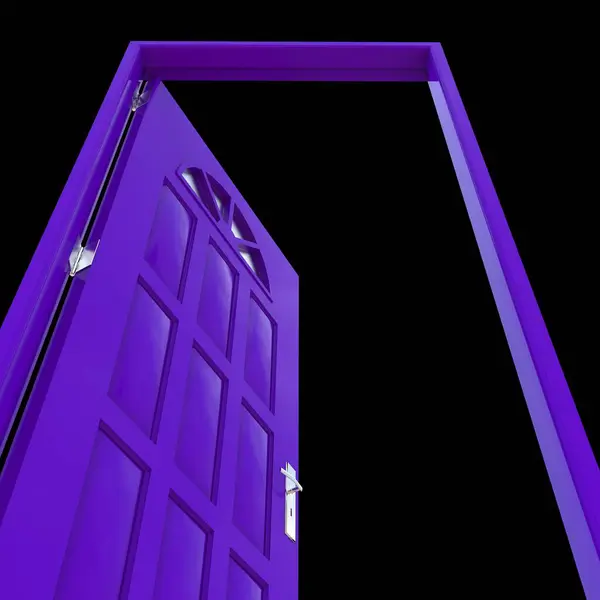 Purple door A portal designed for easy access showcased against a pure white background isolation.