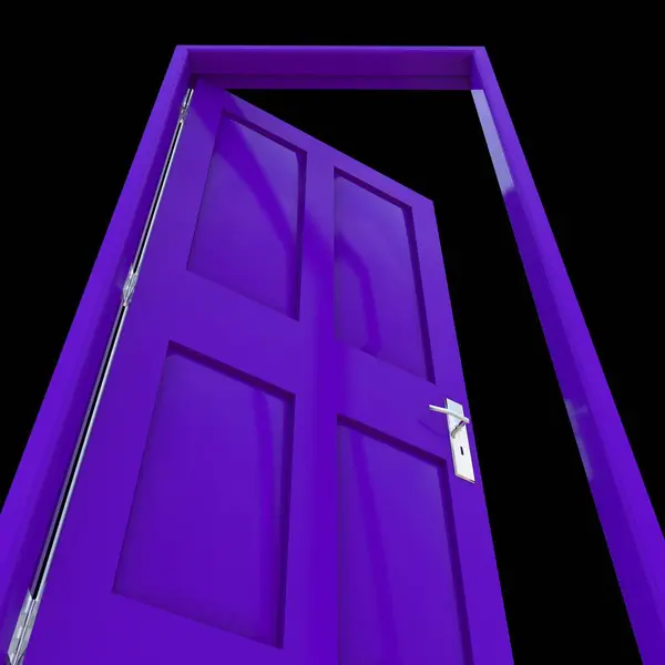 Purple door An open gateway depicted in a white isolated background.