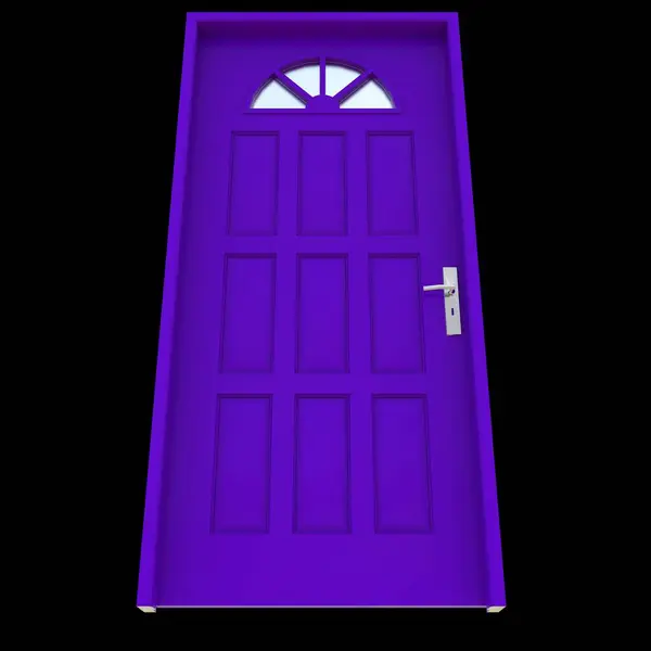 Purple door A spacious access point showcased against a white isolated backdrop.