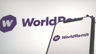 Mobil ekran ve arkaplan editörlerinde WorldRemit uygulama logosu