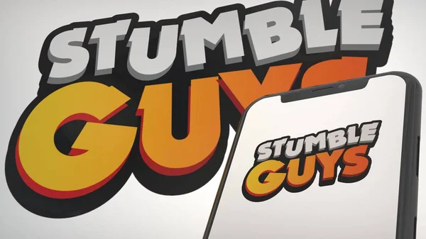 Stumble Guys App Logo Mobile Display Screen Background Editorial — Stock Photo, Image