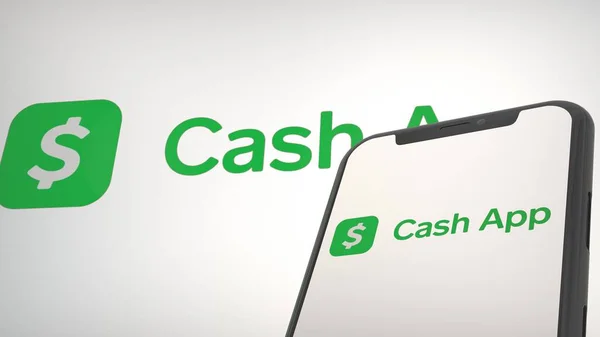 Mobil ekran ve arkaplan editöründe Cash App uygulama logosu