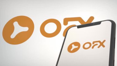 Mobil ekran ve arkaplan editoryel OFX uygulama logosu