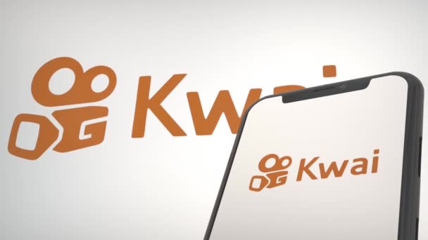 Logotipo Aplicativo Kwai Tela Exibição Móvel Editorial Fundo — Vídeo de Stock