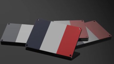 Fransa logosu 3D Animasyon Modern Hareket Sinyali