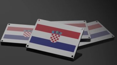 Hırvatistan 'ın Uluslararası Logosu 3 Boyutlu Büyüleyici Sinyal Canlandırması