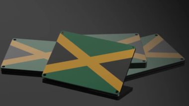 Jamaika Uluslararası Logosu 3D Sinyal Standardı Çizimsel Canlandırma