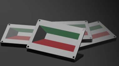 Kuveyt logosu Uluslararası 3D Sinyal Yüksek Kaliteli Çizimsel Canlandırma