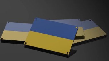 Ukrayna logosu Uluslararası 3D Sinyal Etkili Resimli Canlandırma