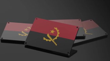 Angola Uluslararası Logosu 3D Sinyal Taşıma ve Canlandırma Sembolü