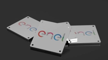 Enel logosu İllüstrasyon 3D Canlandırma Modern Hareket Sinyali