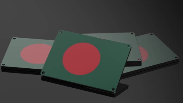 孟加拉国标志说明性3D动画现代移动信号 — 图库视频影像