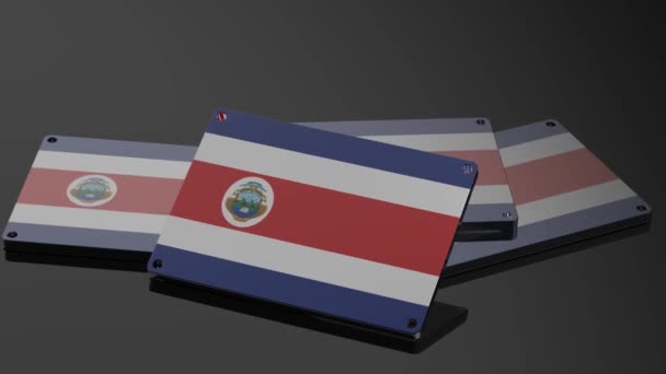 哥斯达黎加标志国际3D信号动态和说明性动画 — 图库视频影像