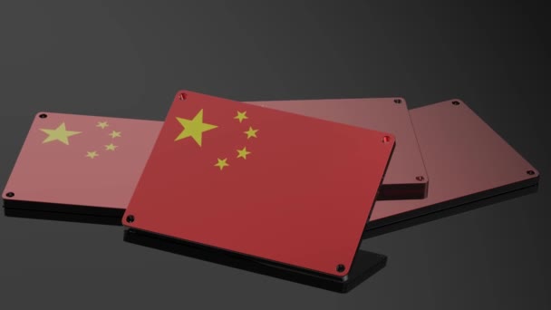 Λογότυπο Της Κίνας Διεθνές Τρισδιάστατο Σήμα Κινείται Και Κινούμενο Σύμβολο — Αρχείο Βίντεο