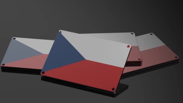 Λογότυπο Της Τσεχίας Ενδεικτικό Animation International Signal Action — Αρχείο Βίντεο