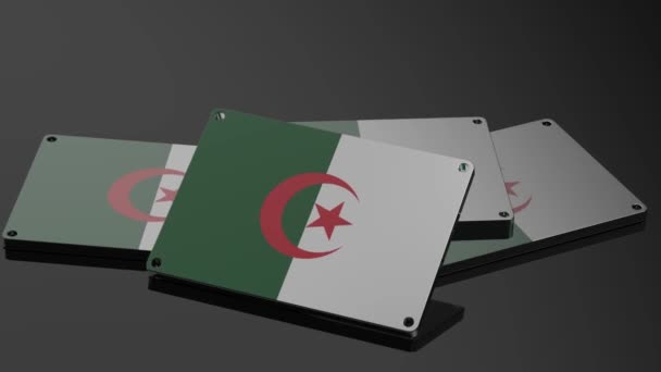 Algeriets Logotyp Internationell Signal Standout Illustrativ Animation — Stockvideo