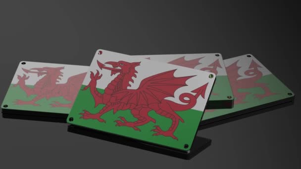 Logotipo País Gales Animação Ilustrativa Cativante Sinal Internacional — Vídeo de Stock