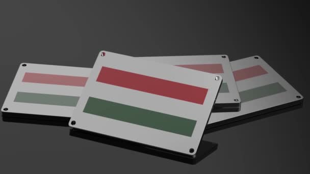 Λογότυπο Της Ουγγαρίας Διεθνές Τρισδιάστατο Σήμα Κίνησης Και Κινούμενο Σύμβολο — Αρχείο Βίντεο