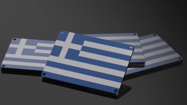 希腊标志国际3D信号高质量说明性动画 — 图库视频影像