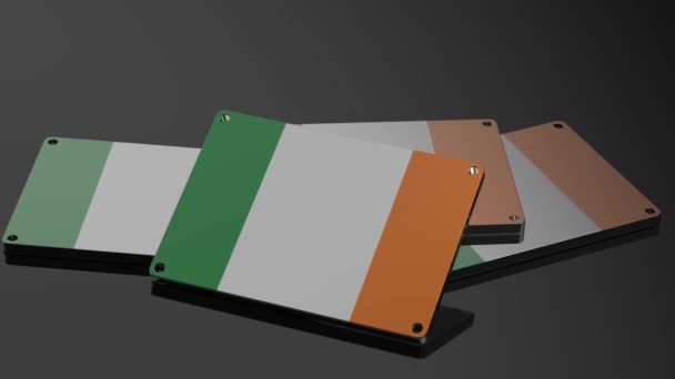 爱尔兰标志国际3D信号动态和说明性动画 — 图库视频影像