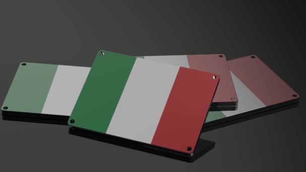 Italien Logo Internationale Signal Fesselnde Illustrative Animation — Stockvideo