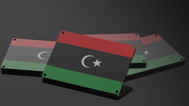 Logo Libye Ilustrativní Animace Zachycující Mezinárodní Signál — Stock video