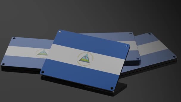 Nikaragua Logo Międzynarodowy Sygnał Przenoszenie Animowane Symbol — Wideo stockowe