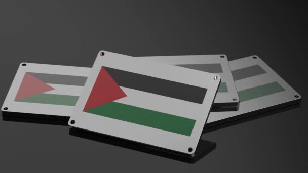 Λογότυπο Της Παλαιστίνης Διεθνές Τρισδιάστατο Σήμα Αιχμαλωτίζει Επεξηγηματικό Animation — Αρχείο Βίντεο