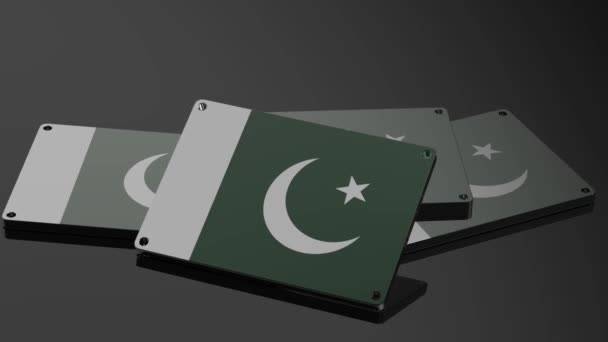 パキスタンのロゴイラスト3Dアニメーション国際アクションシグナル — ストック動画