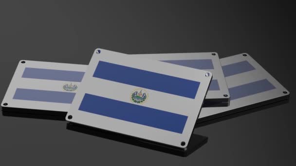 萨尔瓦多标志国际3D信号突出说明动画 — 图库视频影像
