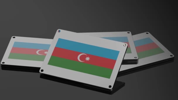 Azerbajdzjans Logotyp Illustrativ Animation Internationell Signal Aktion — Stockvideo